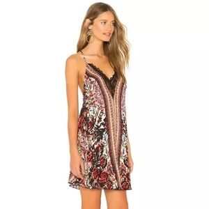 Intimately Free People Slip Dress   Large size.Love Bird Mini Printed Lace Boho